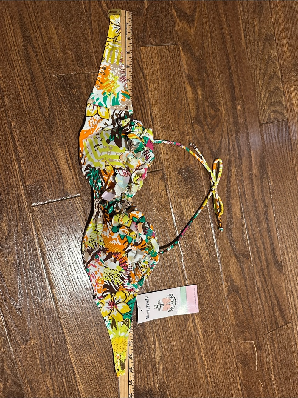 High-Waist Floral Ruffle Bikini Set - Yellow Multi - Picture 6 of 8